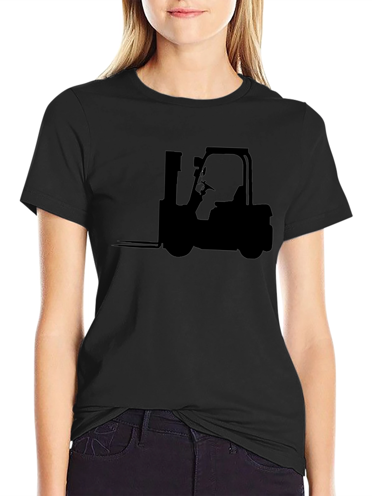 Forklift Silhouette Graphic Tee - Black