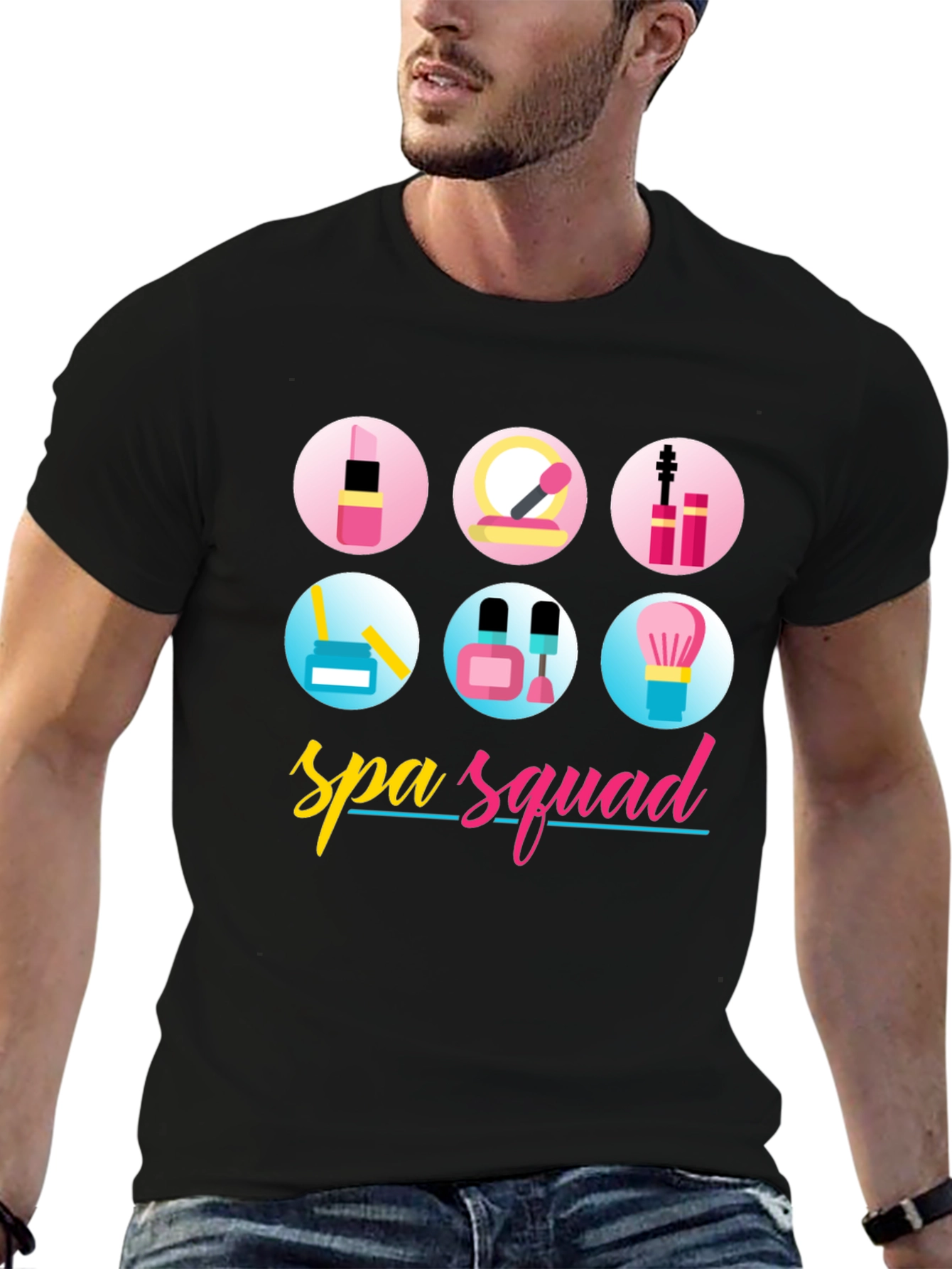 Spa Squad Graphic T-Shirt - Black Cotton Tee
