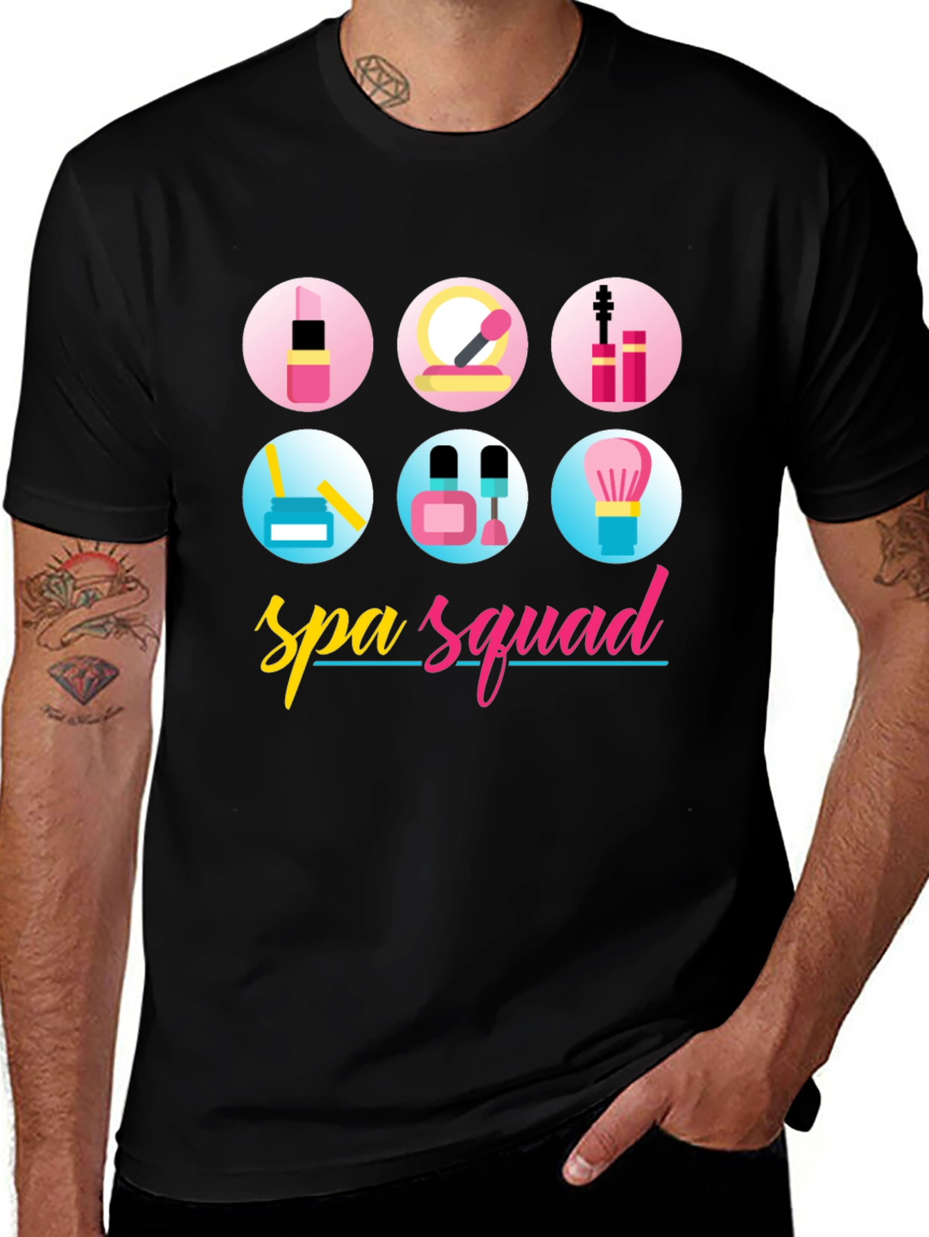 Spa Squad Graphic T-Shirt - Black Cotton Tee