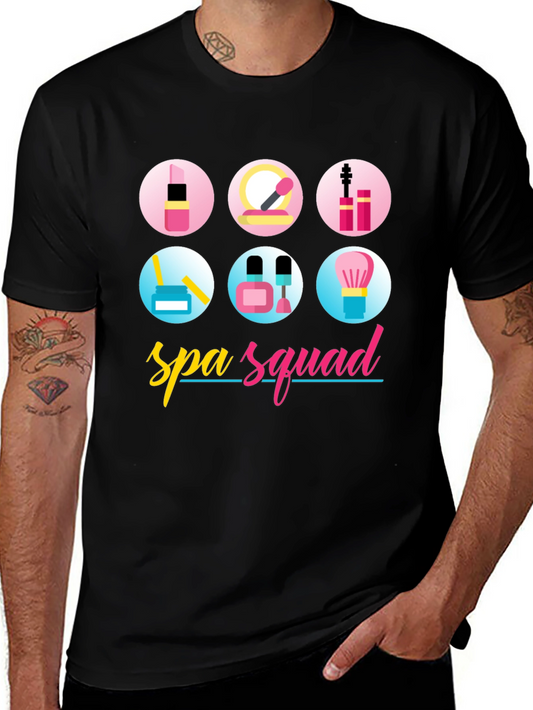 Spa Squad Graphic T-Shirt - Black Cotton Tee