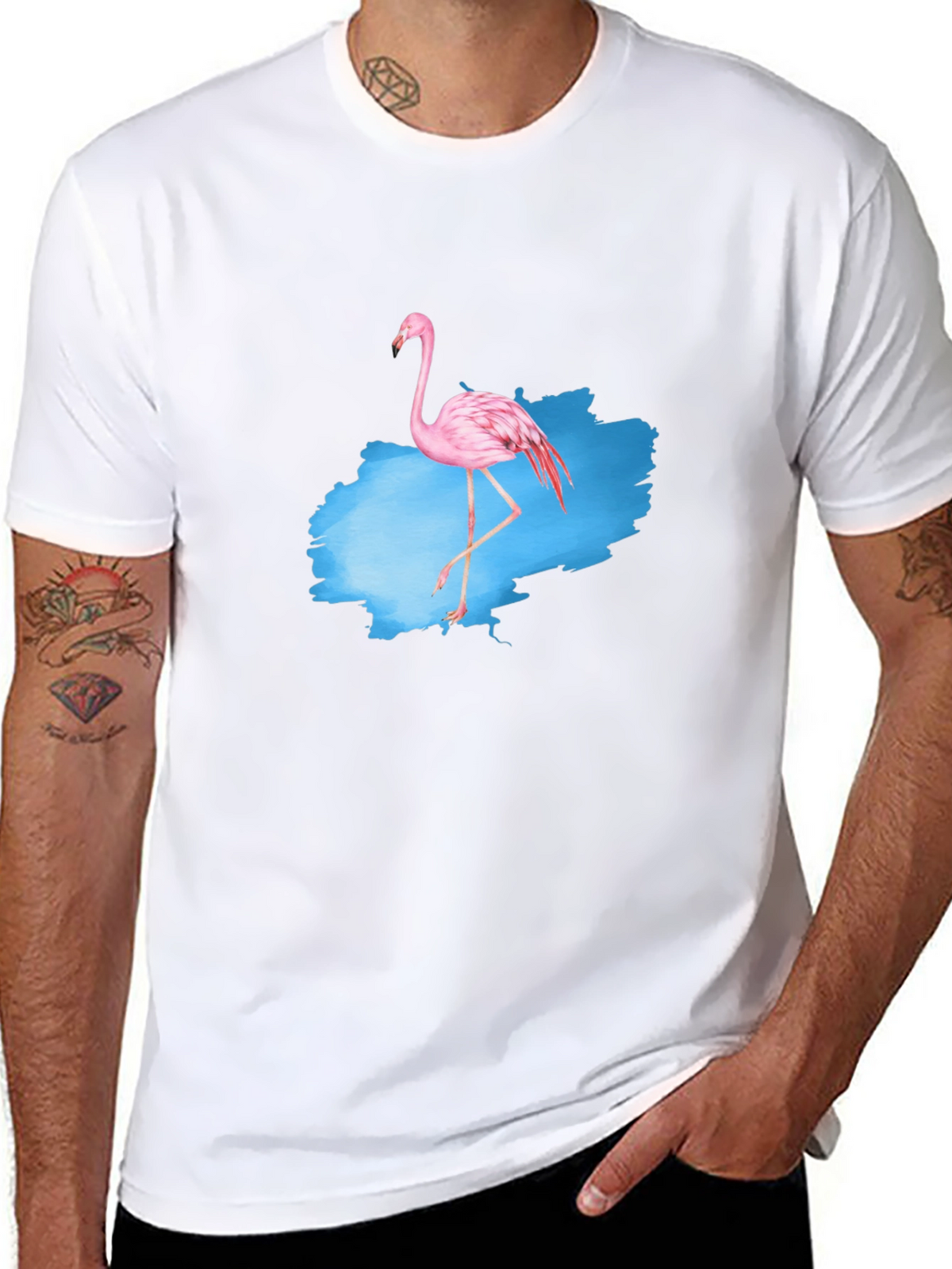 Flamingo Graphic Tee - Mens Black T-Shirt