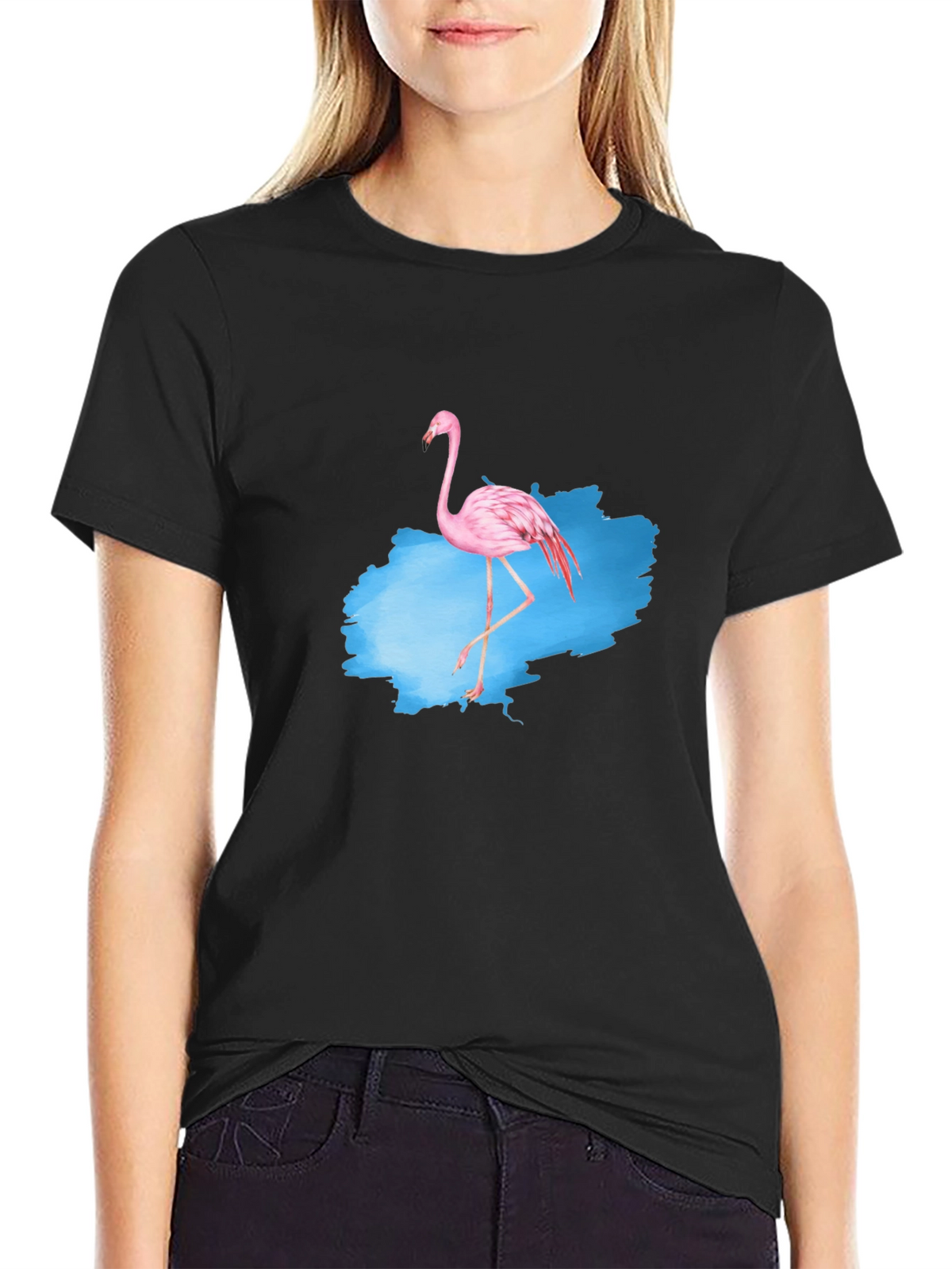 Flamingo Graphic Tee - Mens Black T-Shirt