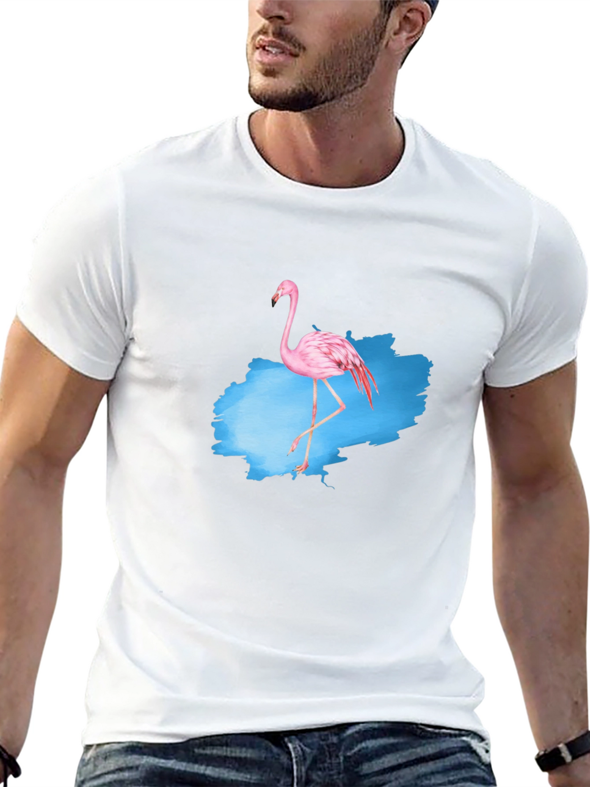 Flamingo Graphic Tee - Mens Black T-Shirt