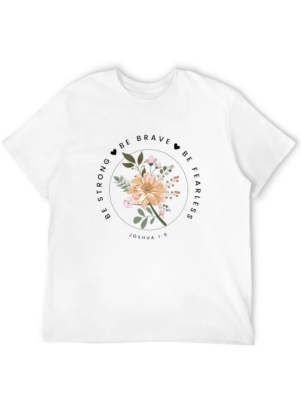 Floral Joshua 1:9 Graphic Tee - Be Brave