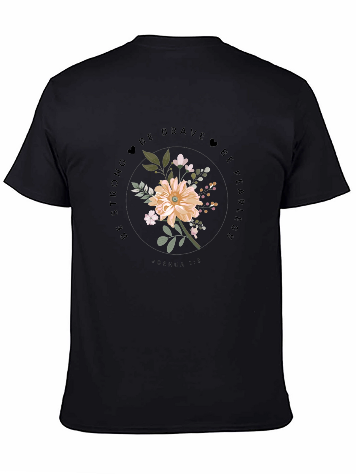 Floral Joshua 1:9 Graphic Tee - Be Brave