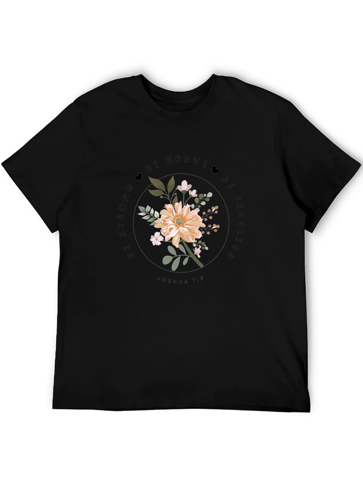Floral Joshua 1:9 Graphic Tee - Be Brave