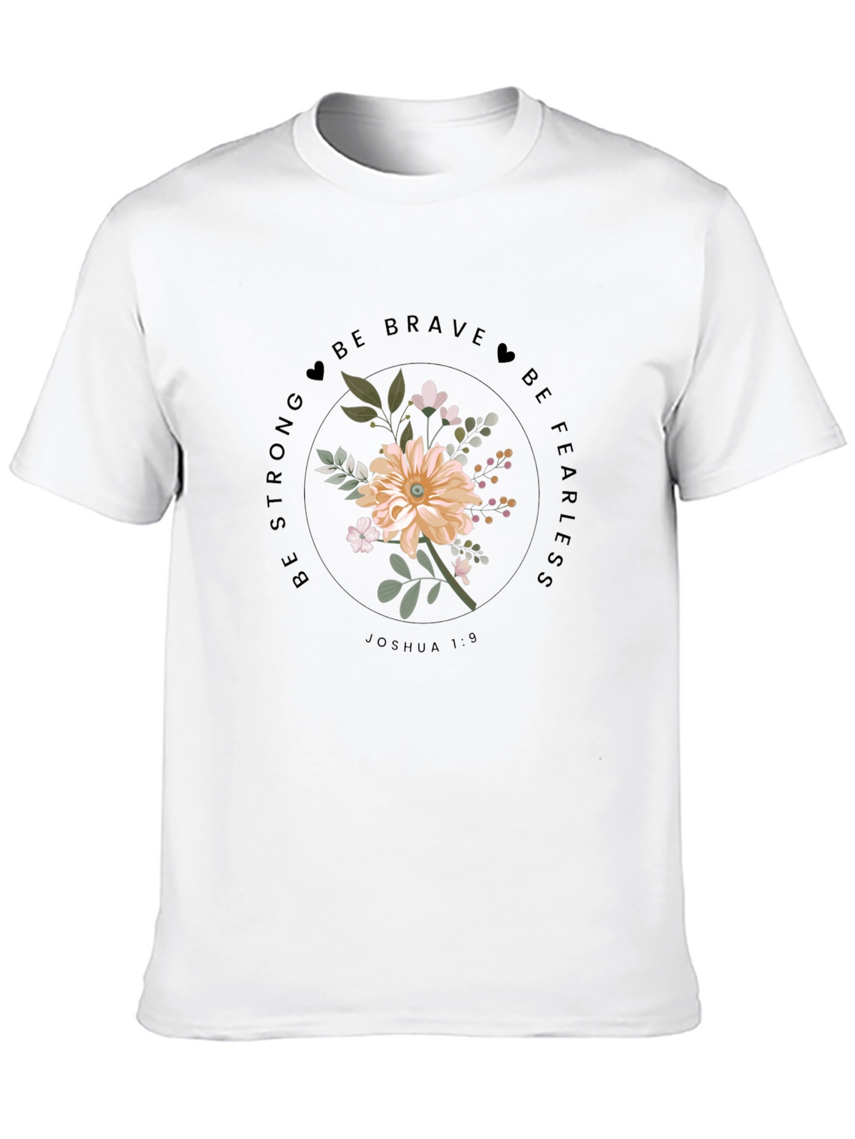Floral Joshua 1:9 Graphic Tee - Be Brave