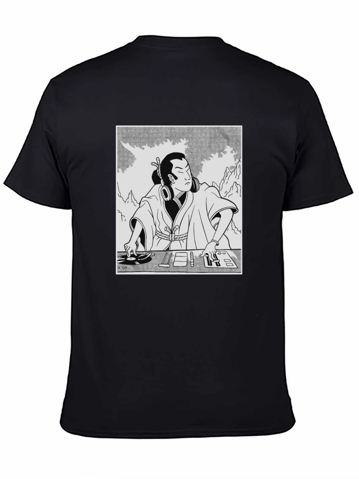 DJ Samurai Black Graphic T-Shirt
