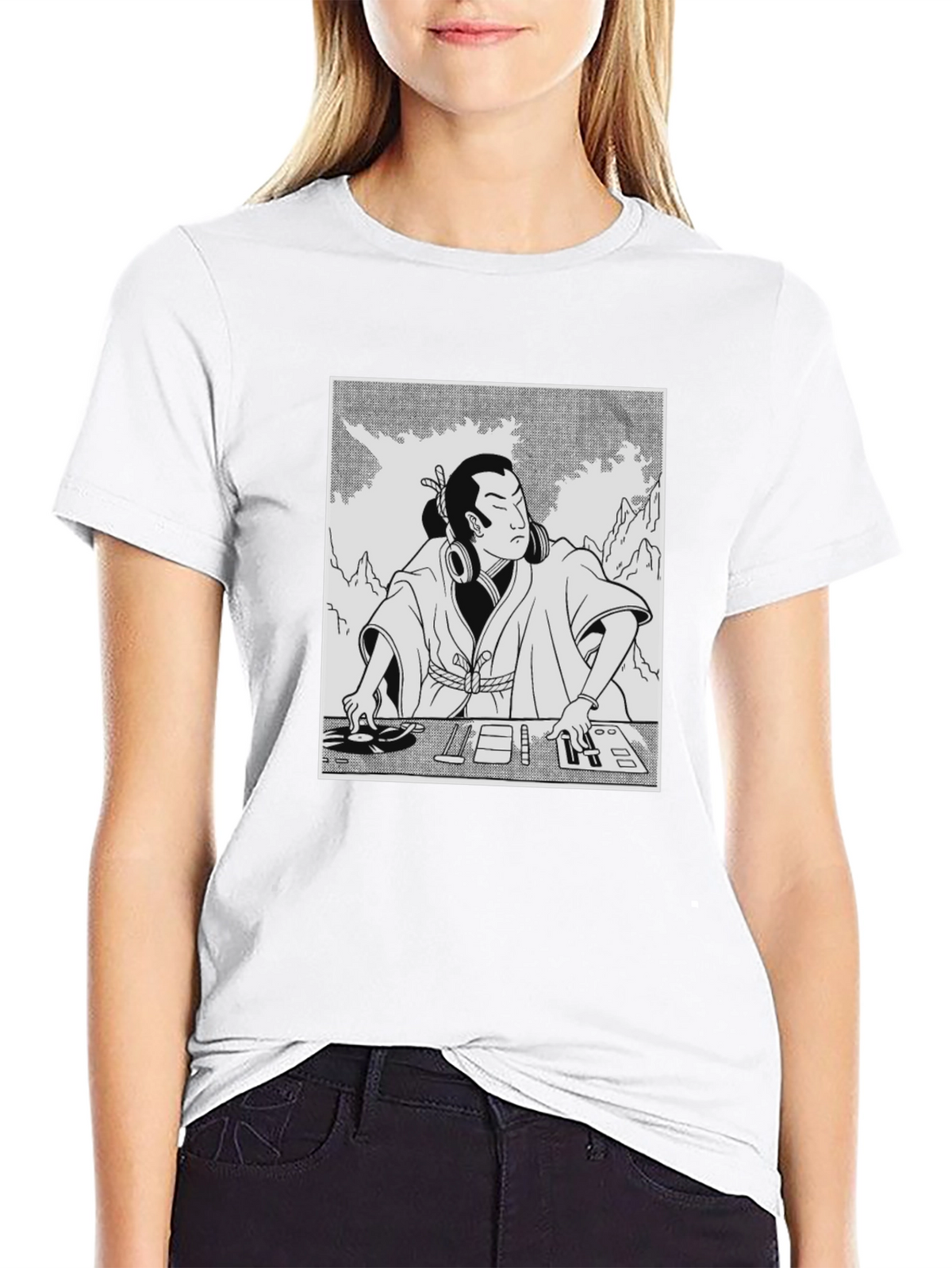 DJ Samurai Black Graphic T-Shirt