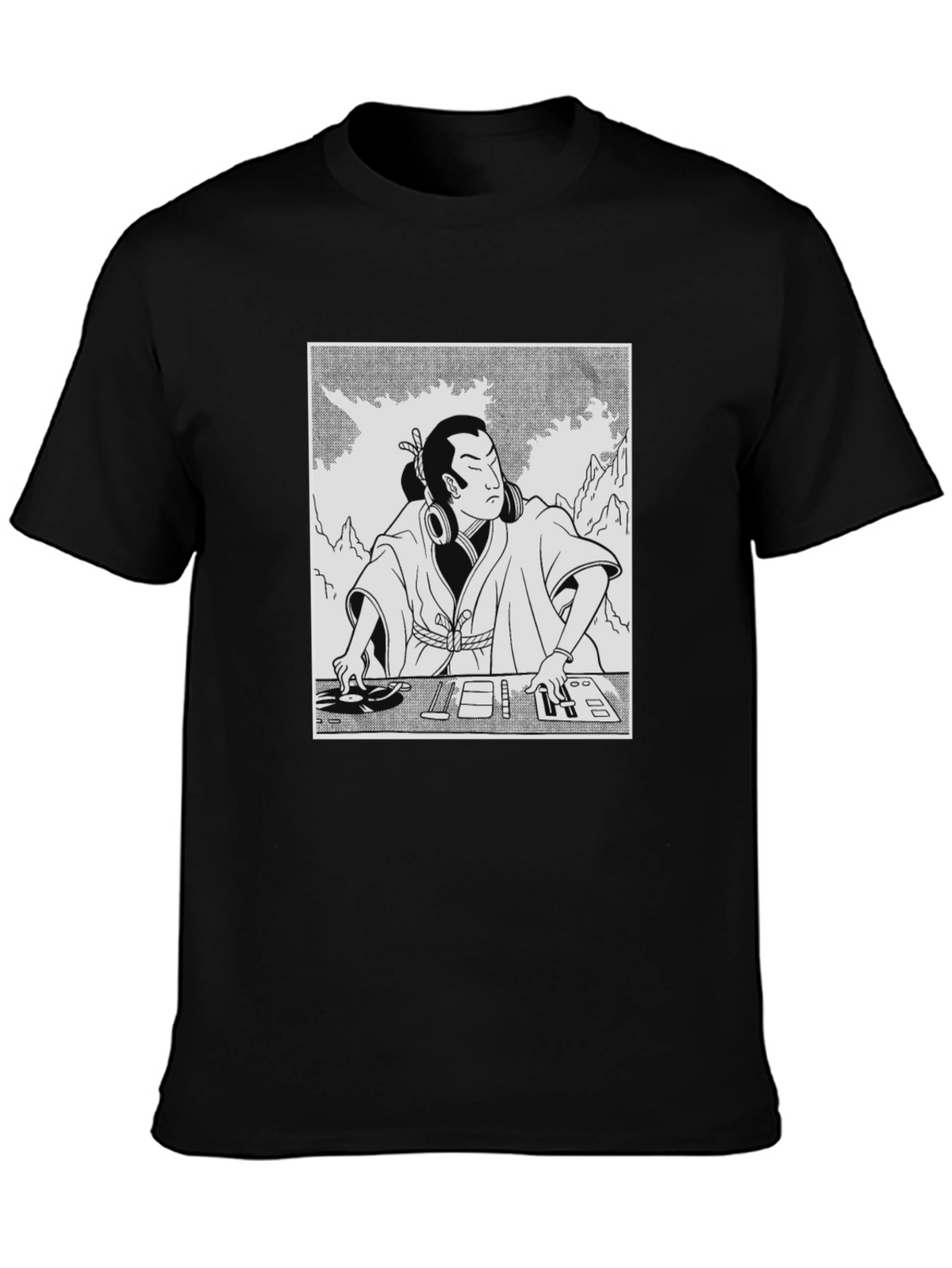 DJ Samurai Black Graphic T-Shirt