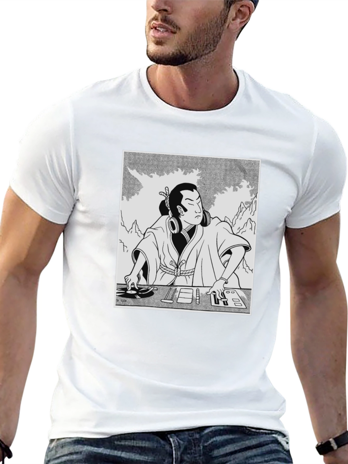 DJ Samurai Black Graphic T-Shirt