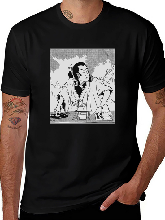 DJ Samurai Black Graphic T-Shirt