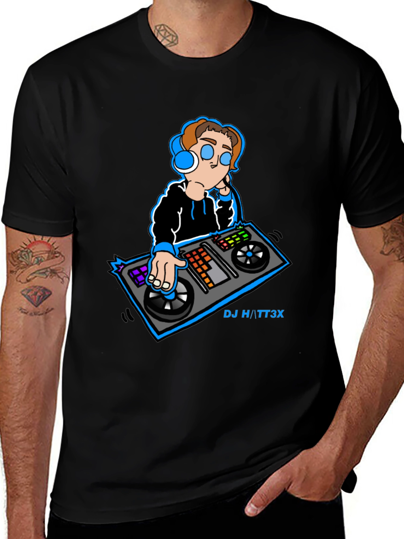 Cool DJ Graphic Black T-Shirt