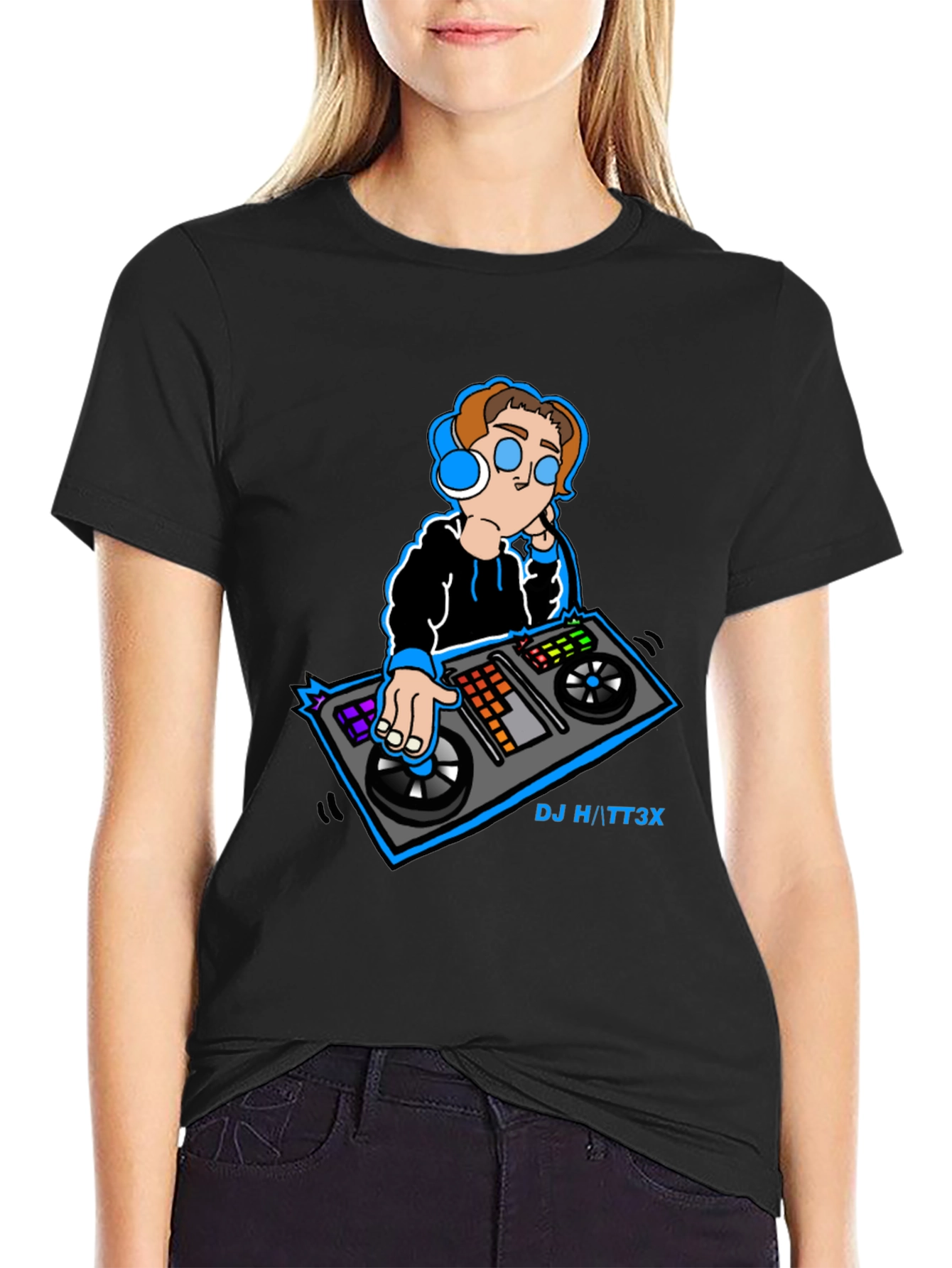 Cool DJ Graphic Black T-Shirt