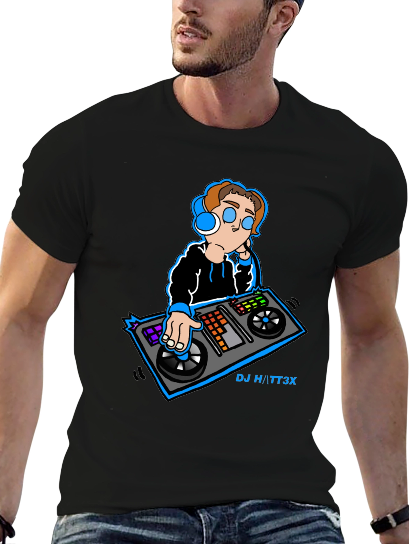 Cool DJ Graphic Black T-Shirt