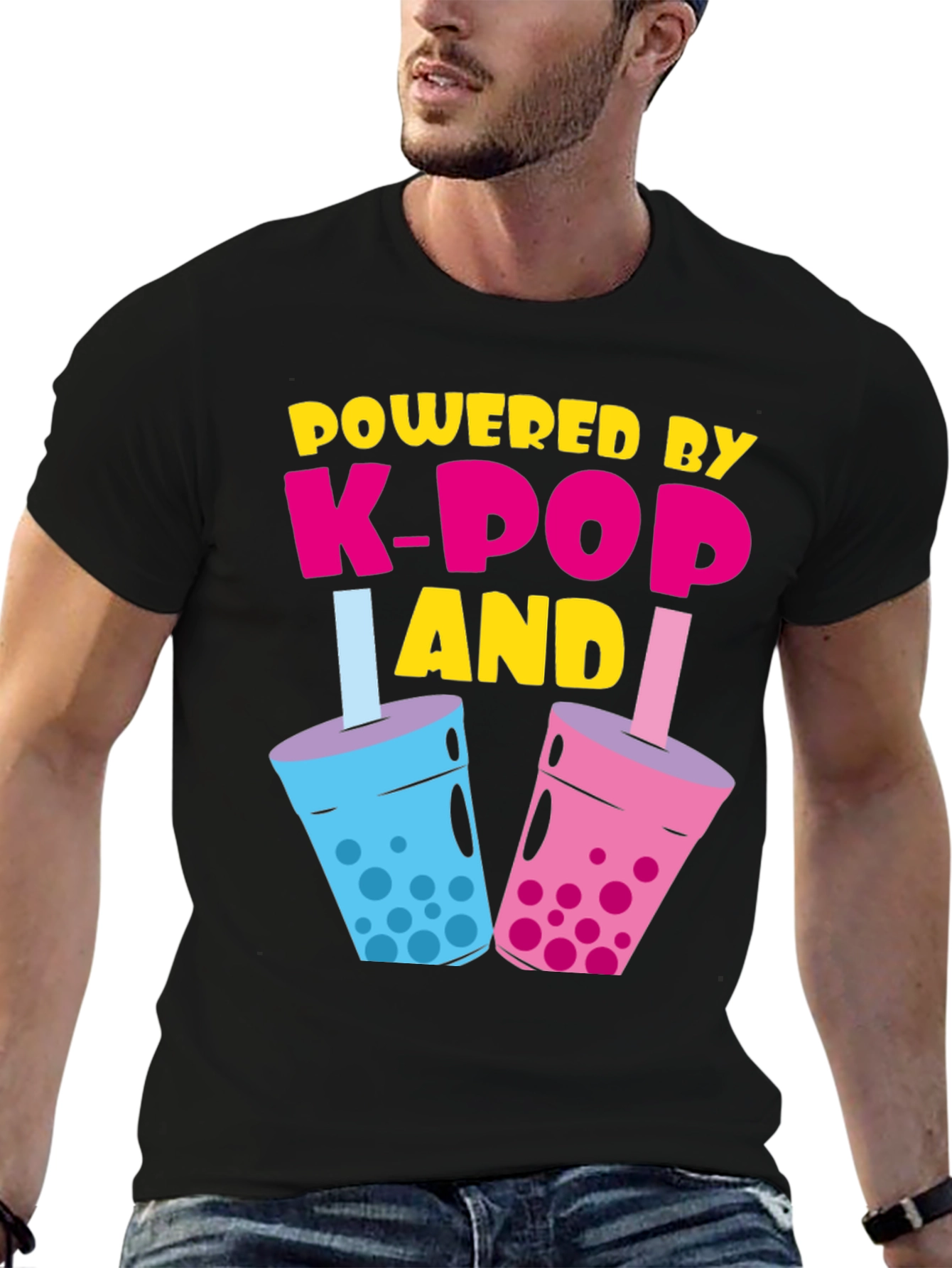 Powered By K-Pop and Boba Tea T-Shirt