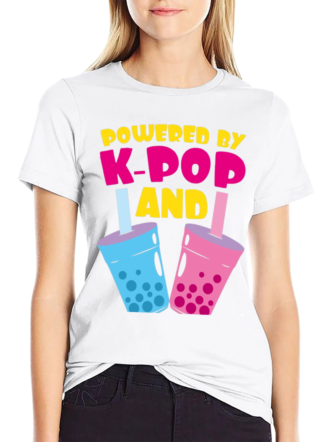 Powered By K-Pop and Boba Tea T-Shirt
