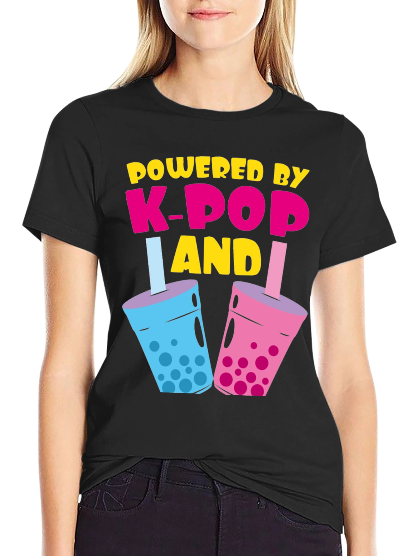 Powered By K-Pop and Boba Tea T-Shirt