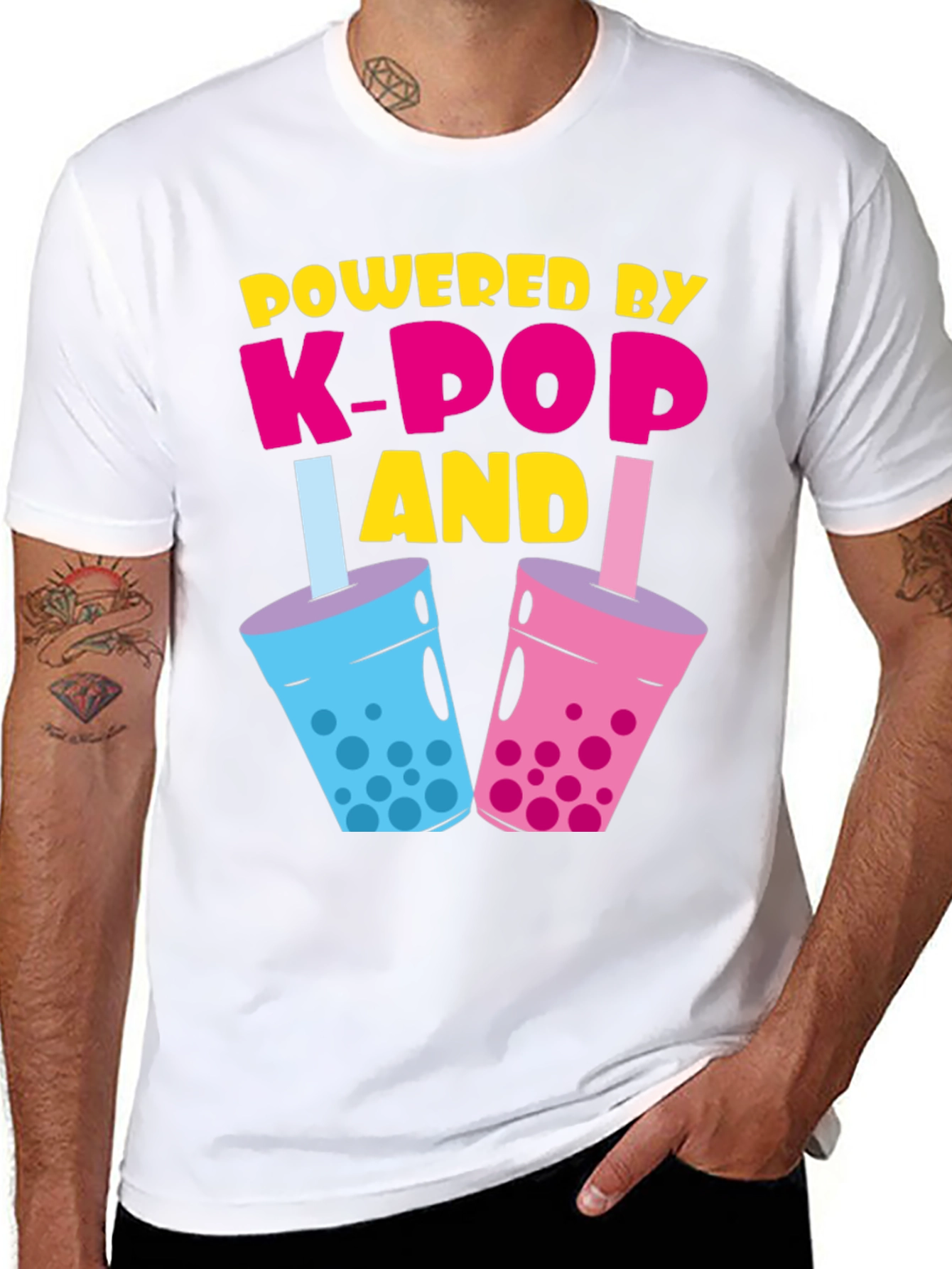 Powered By K-Pop and Boba Tea T-Shirt