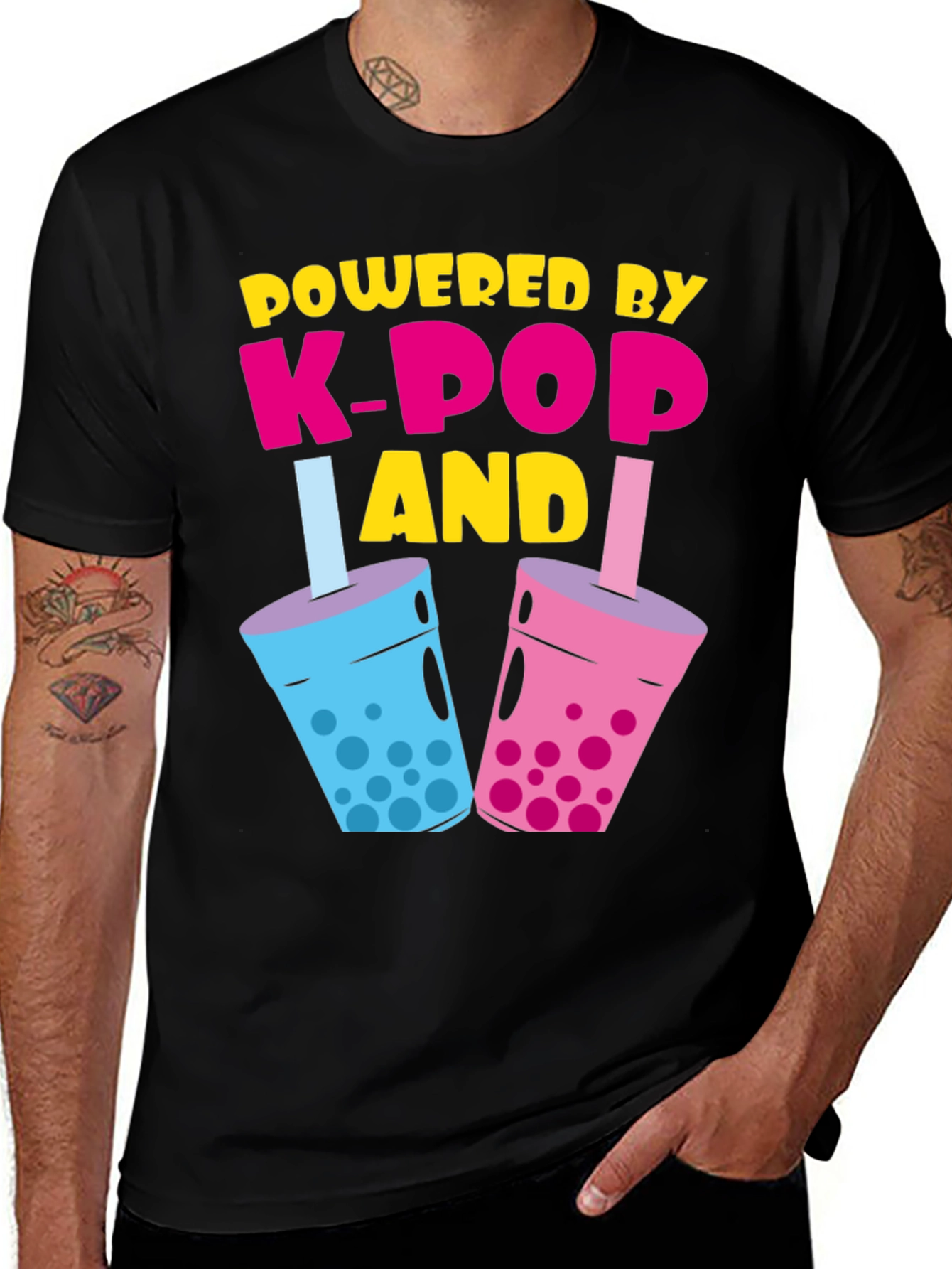 Powered By K-Pop and Boba Tea T-Shirt