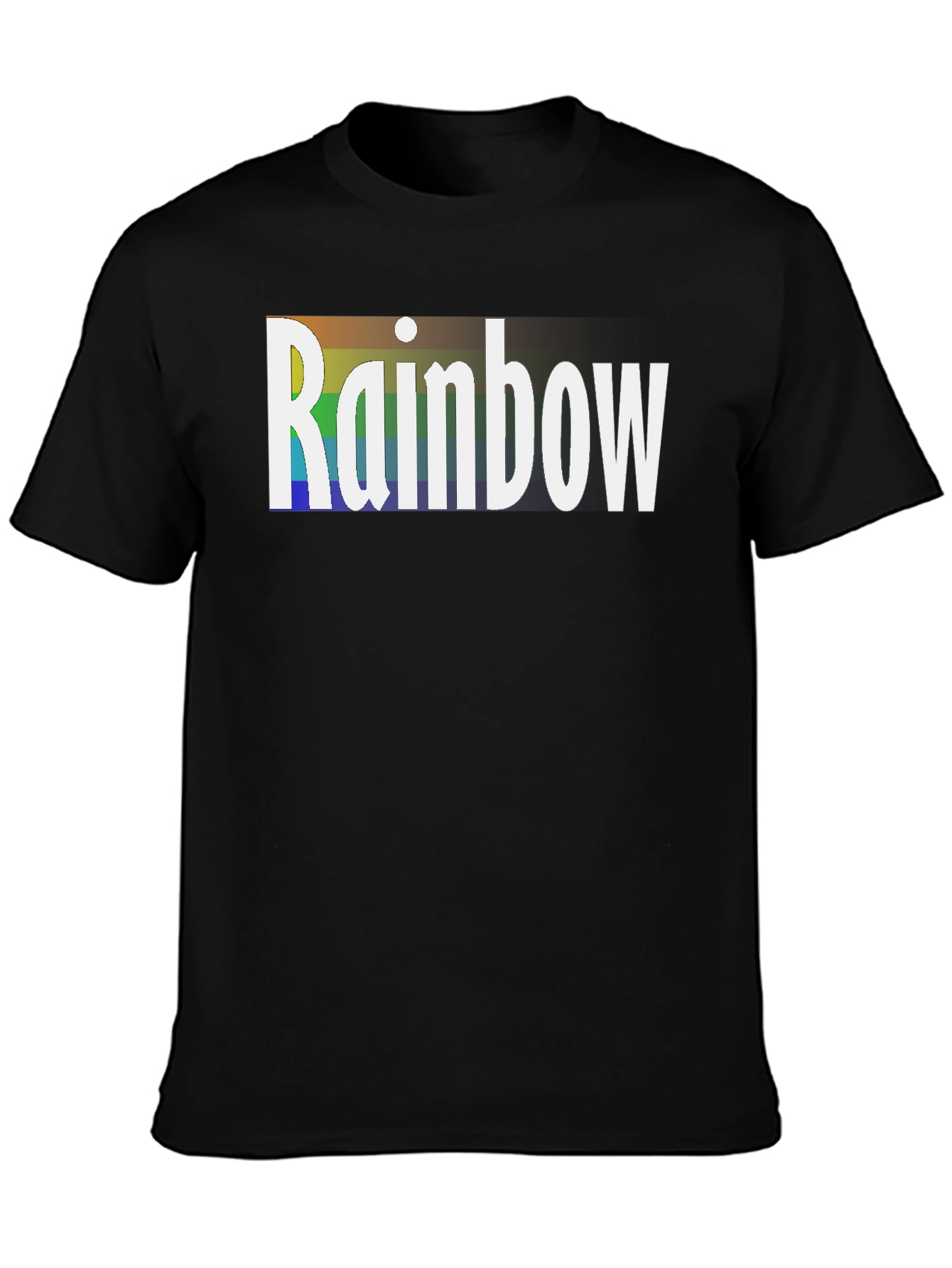 Rainbow Graphic Tee - Black Cotton T-Shirt