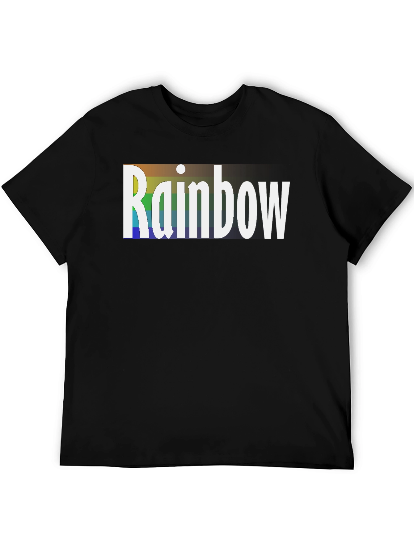 Rainbow Graphic Tee - Black Cotton T-Shirt