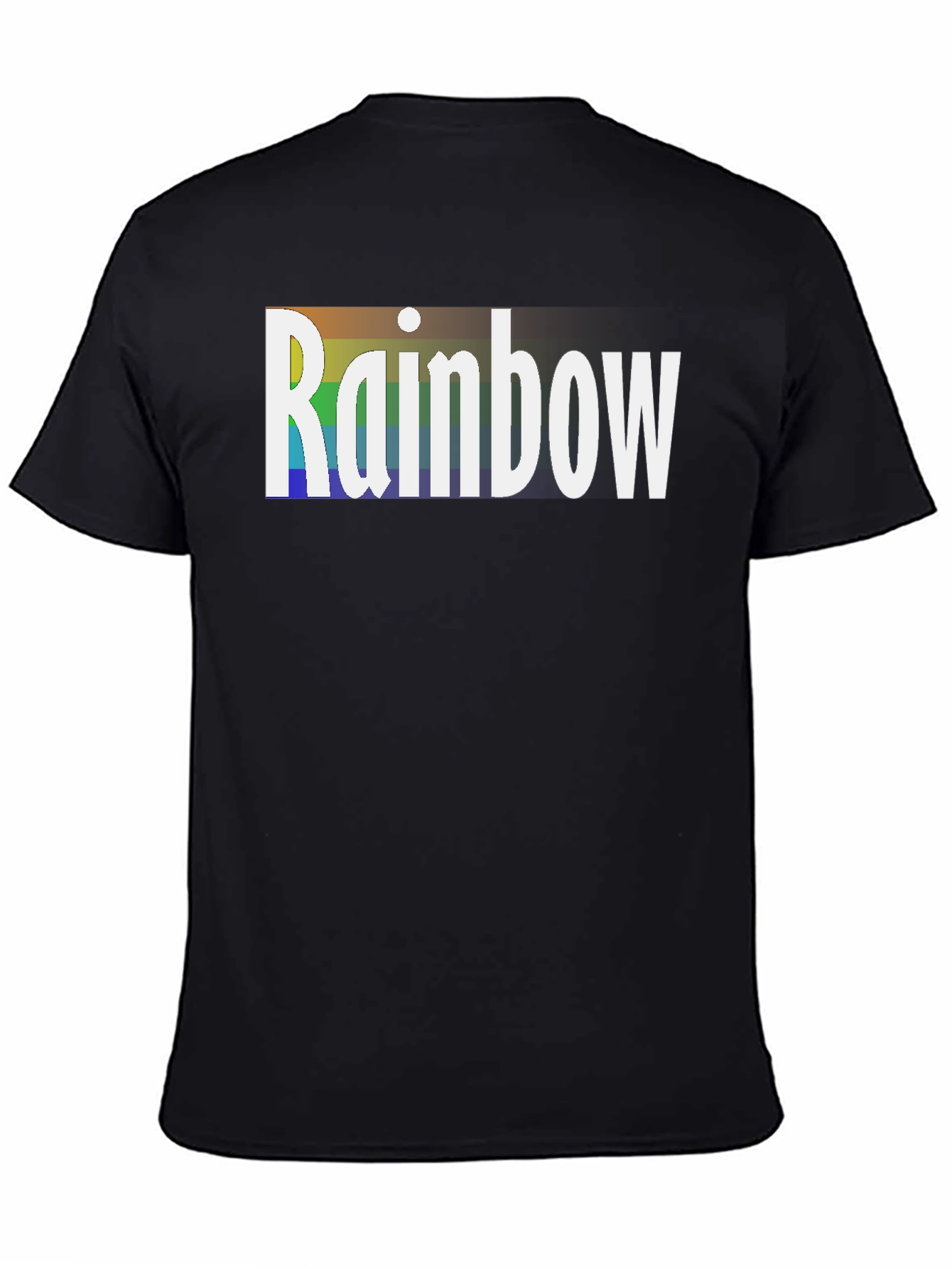 Rainbow Graphic Tee - Black Cotton T-Shirt