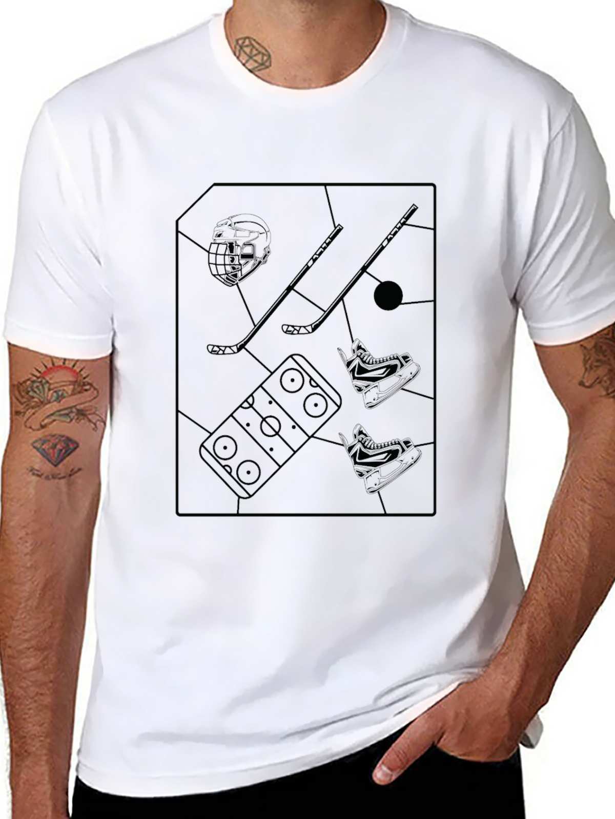 Hockey Graphic Black T-Shirt