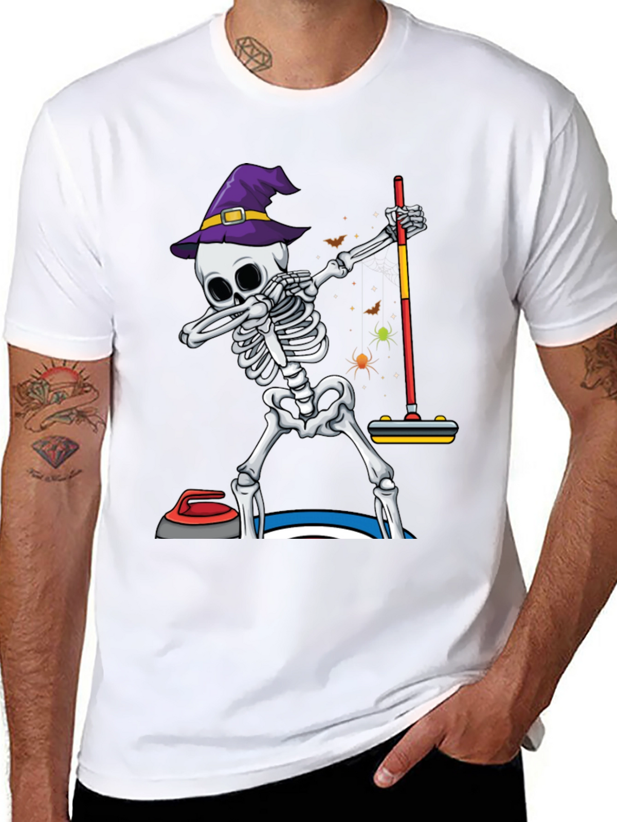 Halloween Skeleton Curling T-Shirt