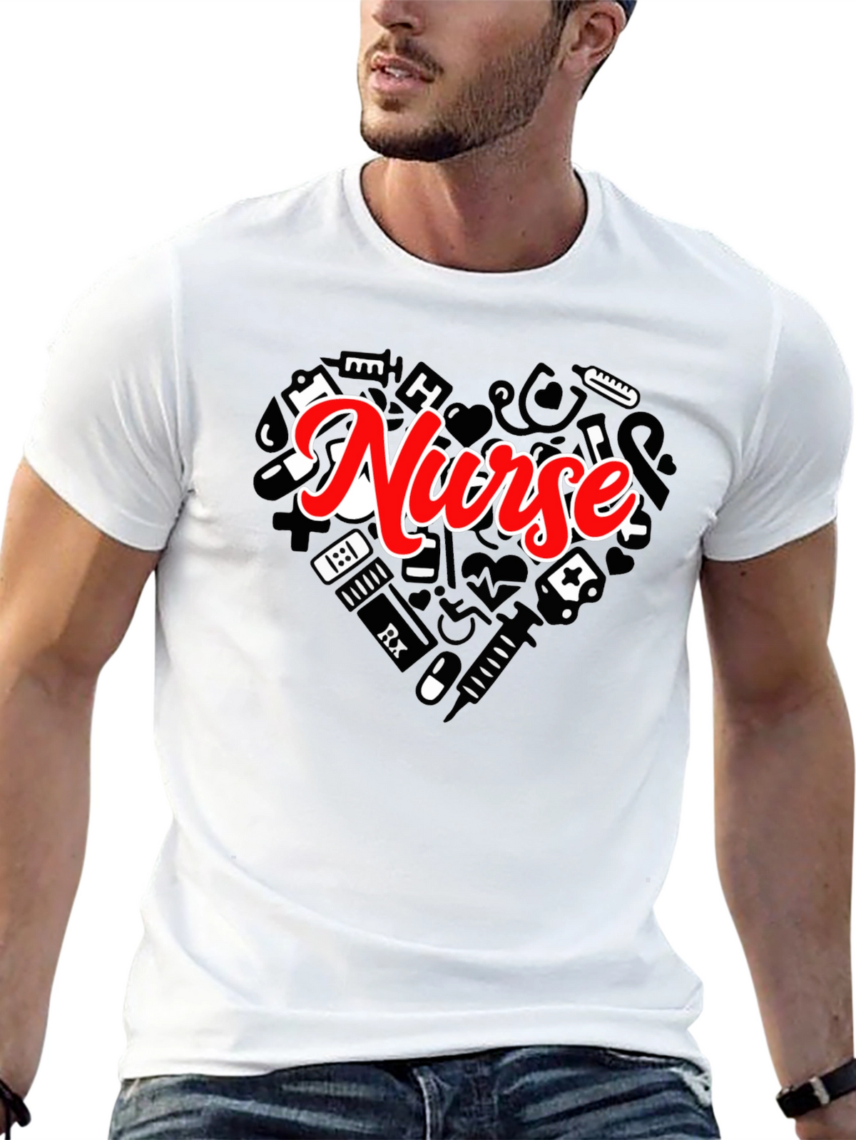 Nurse Heart Graphic Tee - Medical Appreciation