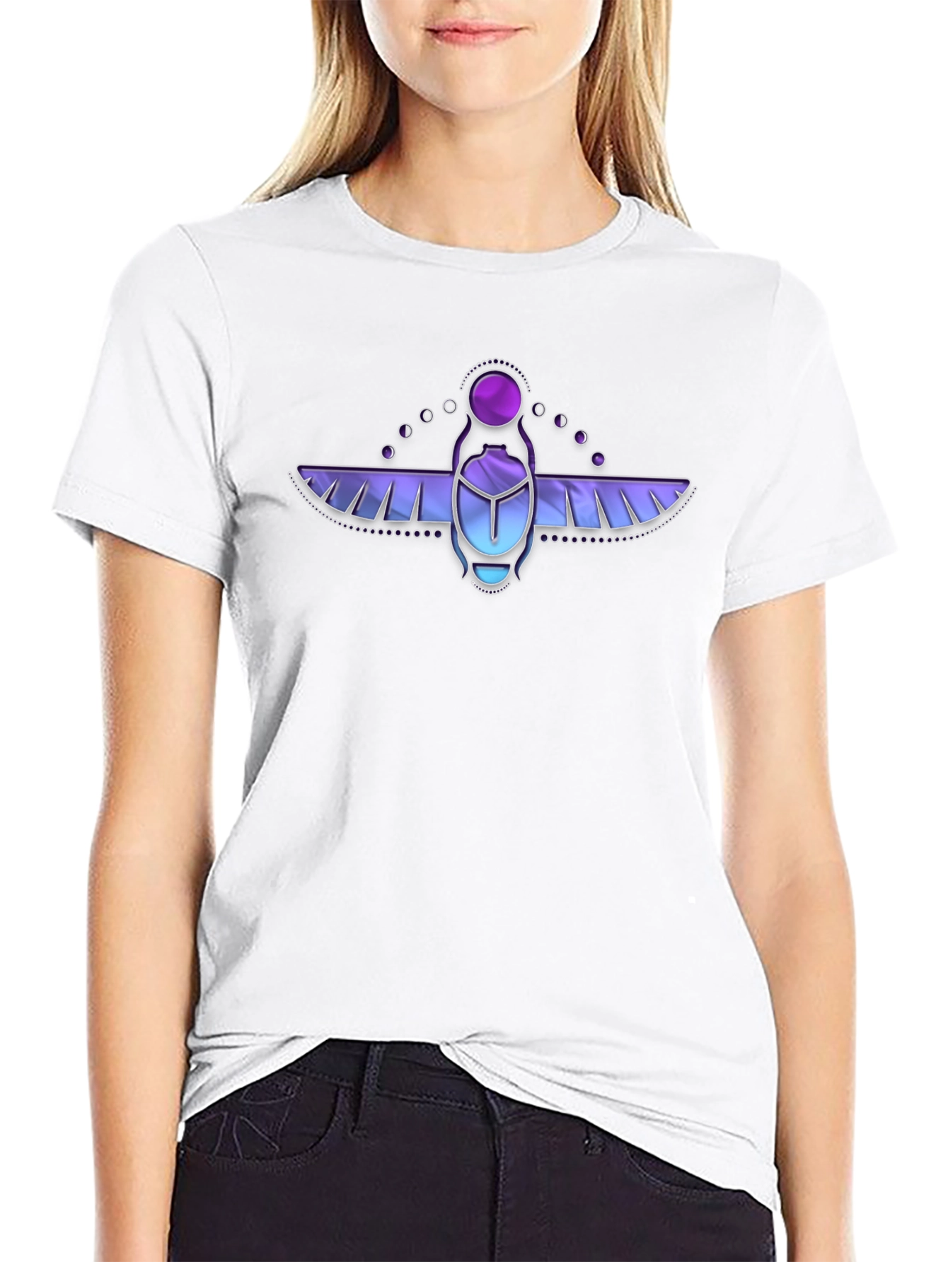 Scarab Beetle Graphic T-Shirt - Black Cotton Tee