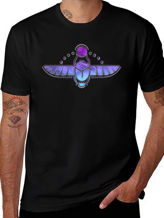 Scarab Beetle Graphic T-Shirt - Black Cotton Tee