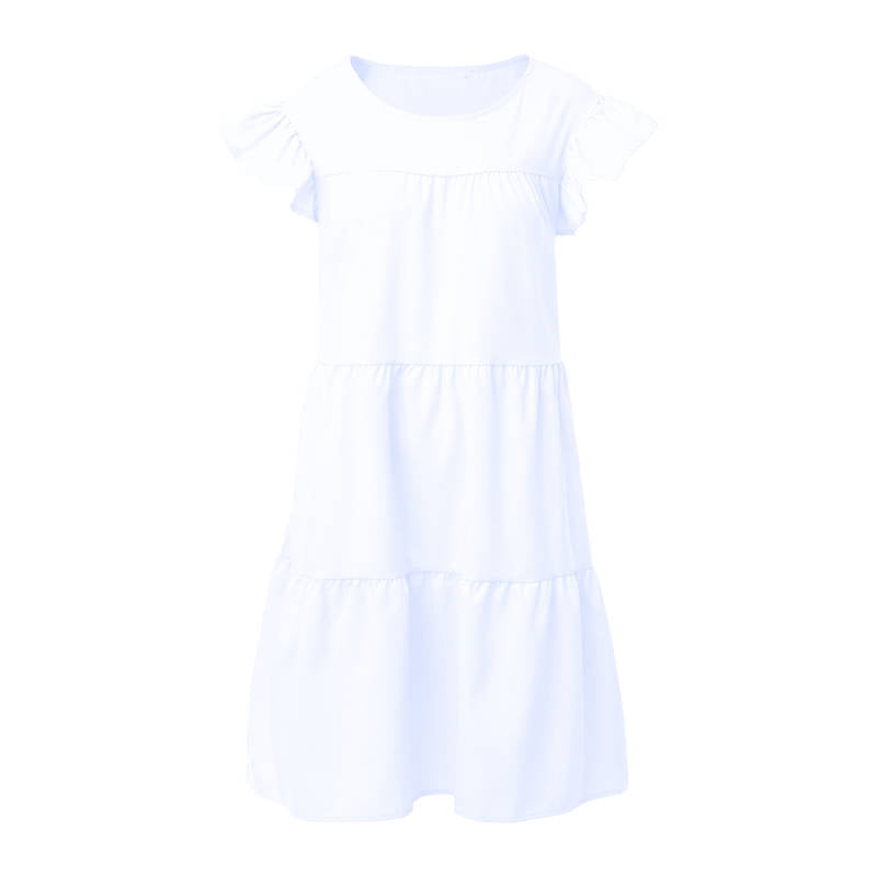 Women's Loose Solid Color Ruffled Swing Dress