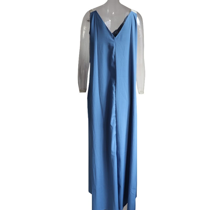 Women's Solid Color Sleeveless V-Neck Maxi Dress
