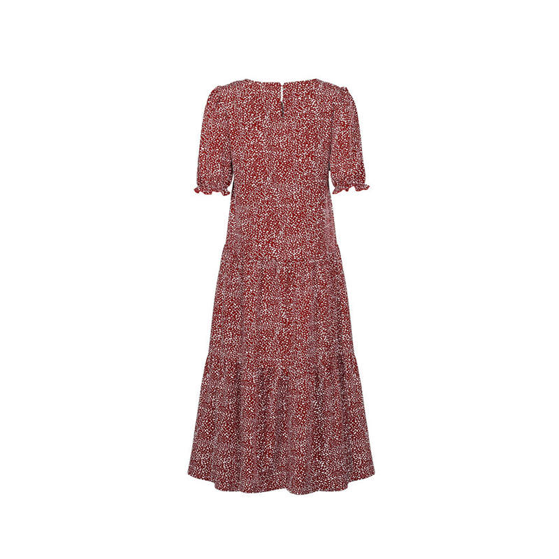 Women's S-2XL Casual Puff Sleeve Plaid Maxi Dress