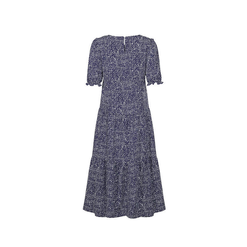 Women's S-2XL Casual Puff Sleeve Plaid Maxi Dress