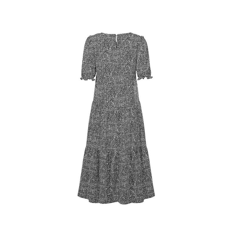 Women's S-2XL Casual Puff Sleeve Plaid Maxi Dress