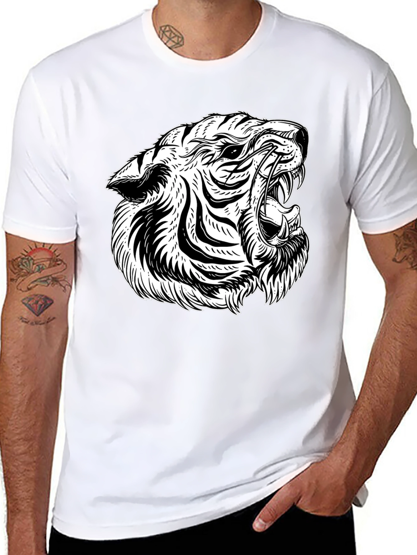 Black Tiger Graphic Tee - Bold & Stylish