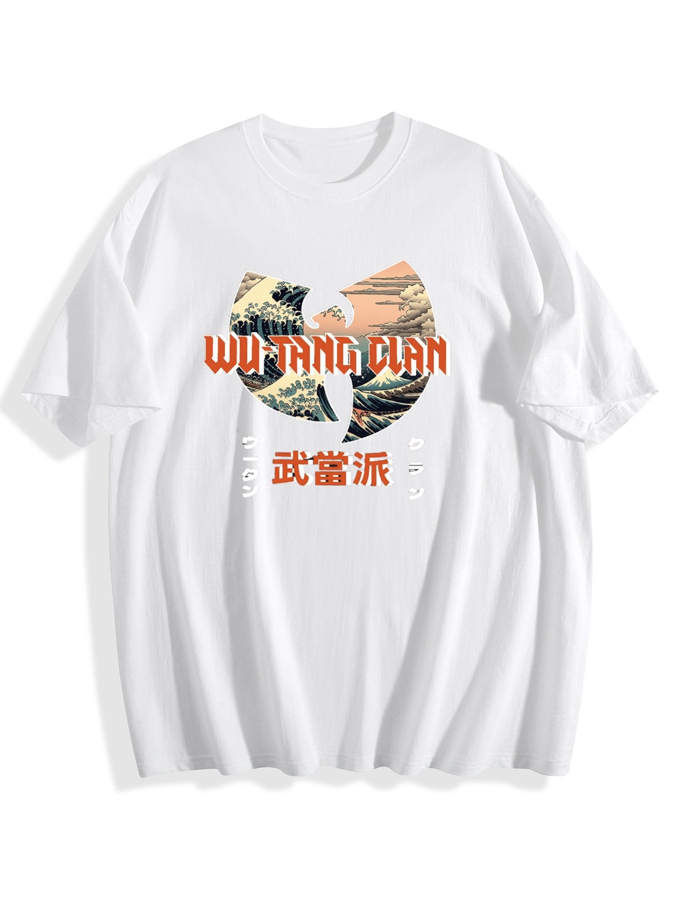 T-shirt Wu-Tang Clan Ukiyoe Wave Ukiyoe Wave Vintage Washed Cotton Back Art Hoodie
