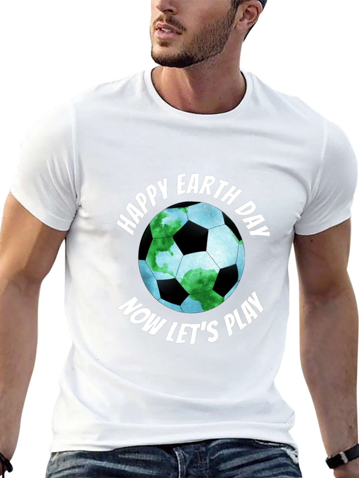 Happy Earth Day Soccer Ball Graphic Tee