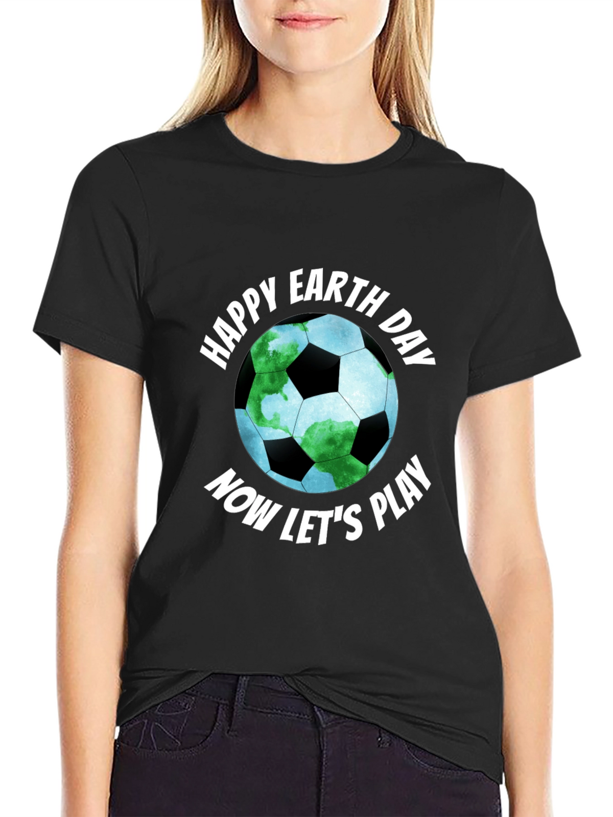 Happy Earth Day Soccer Ball Graphic Tee