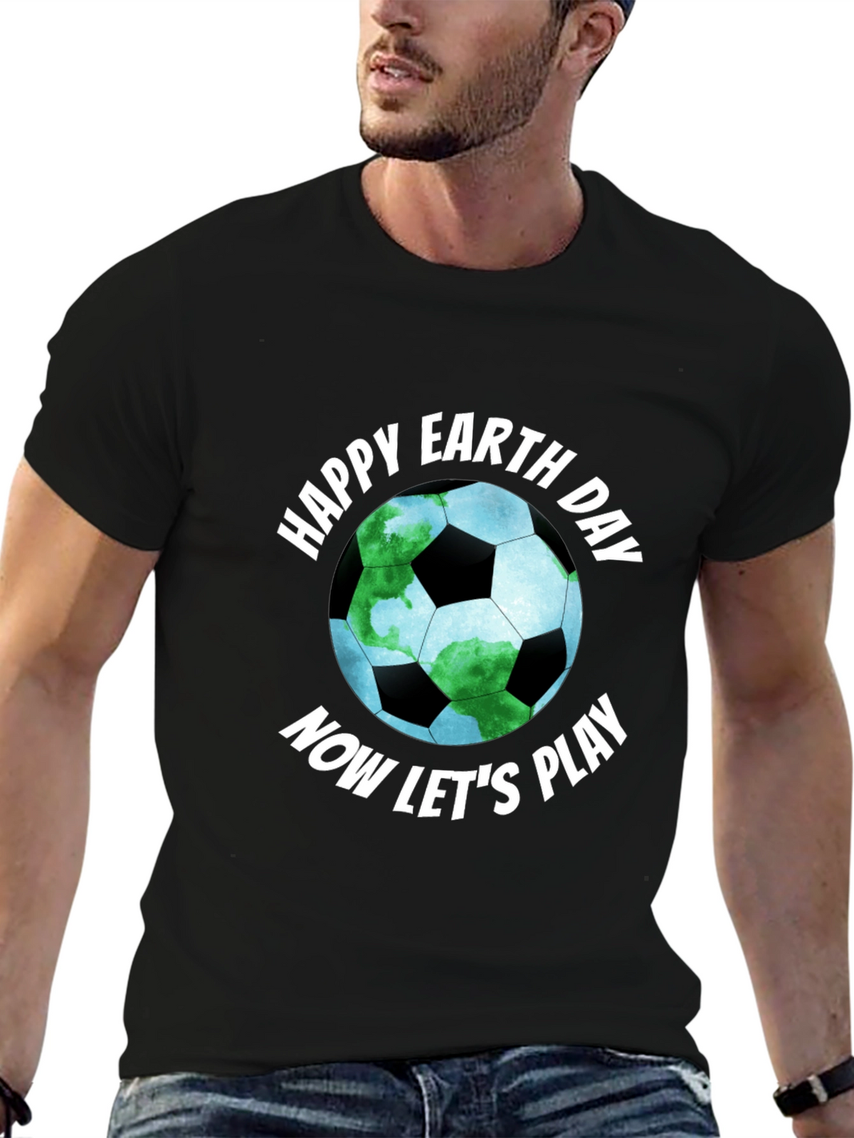Happy Earth Day Soccer Ball Graphic Tee