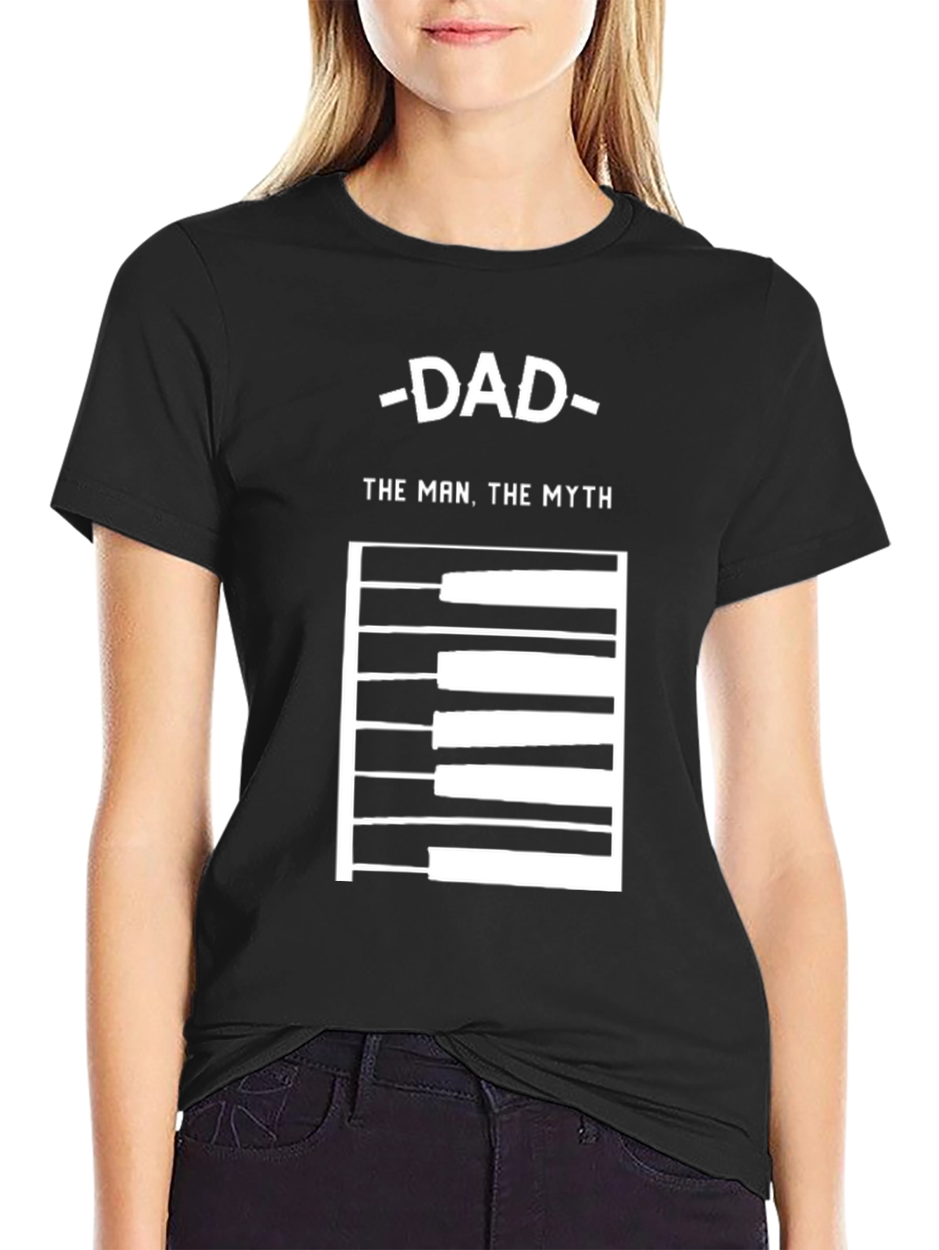 Dad The Man The Myth Piano Keys Graphic Tee