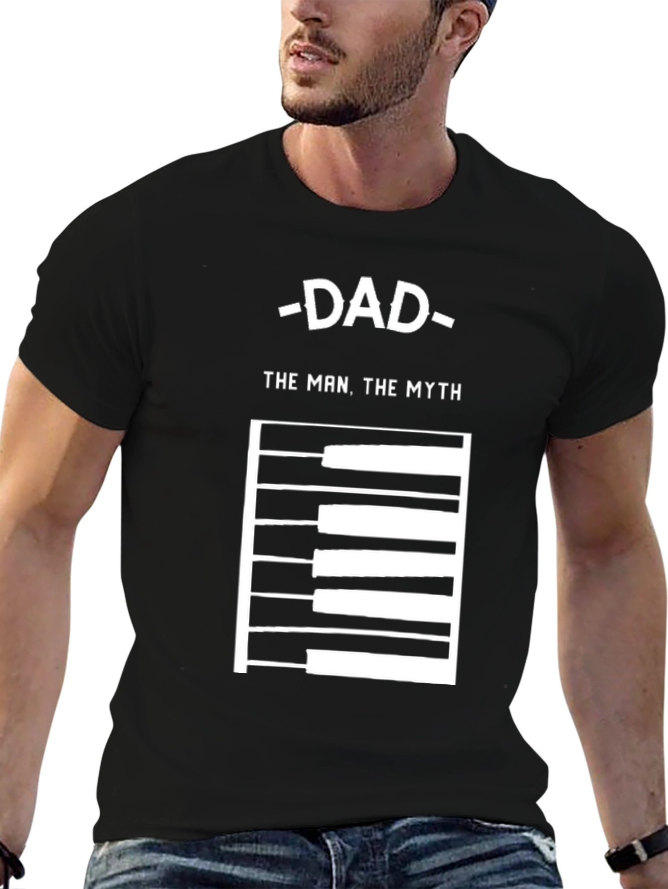 Dad The Man The Myth Piano Keys Graphic Tee