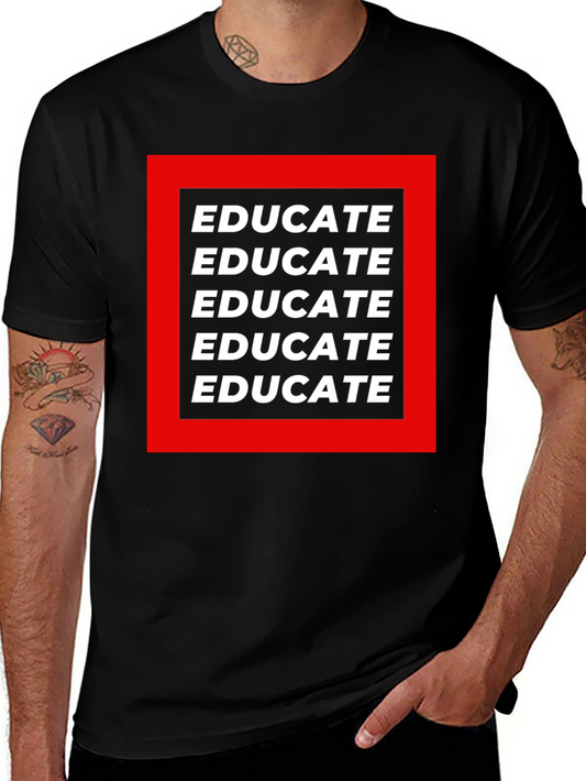 Educate Graphic Tee - Black Cotton T-Shirt