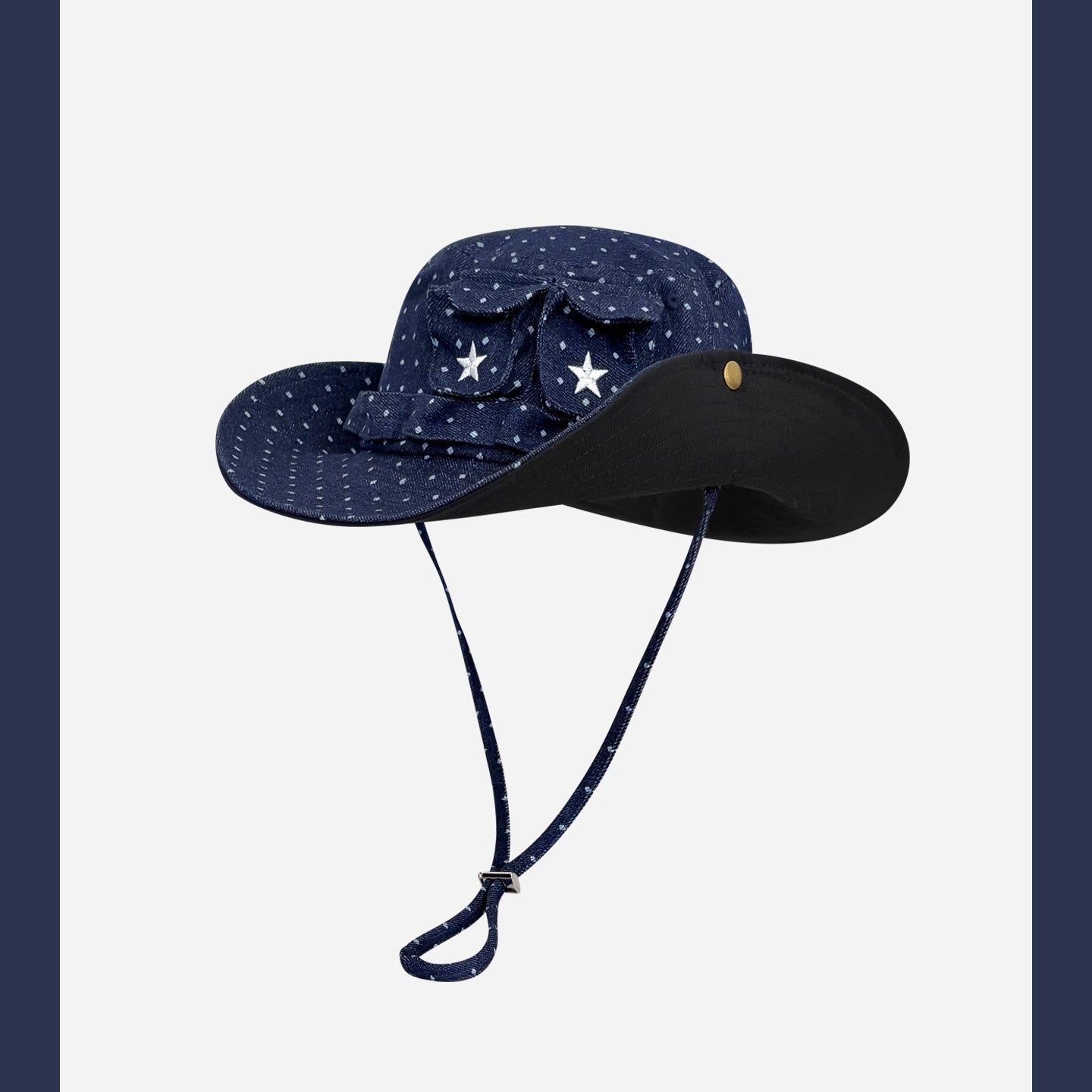 Stylish Outdoor Cowboy Bucket Hat with Star Pattern - Sun Protection for Women
