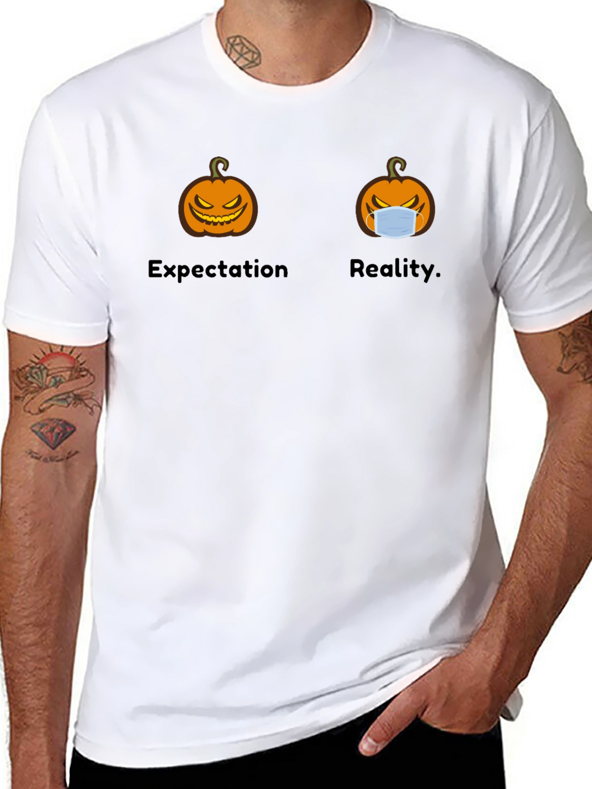 Halloween Expectation vs. Reality Graphic Tee
