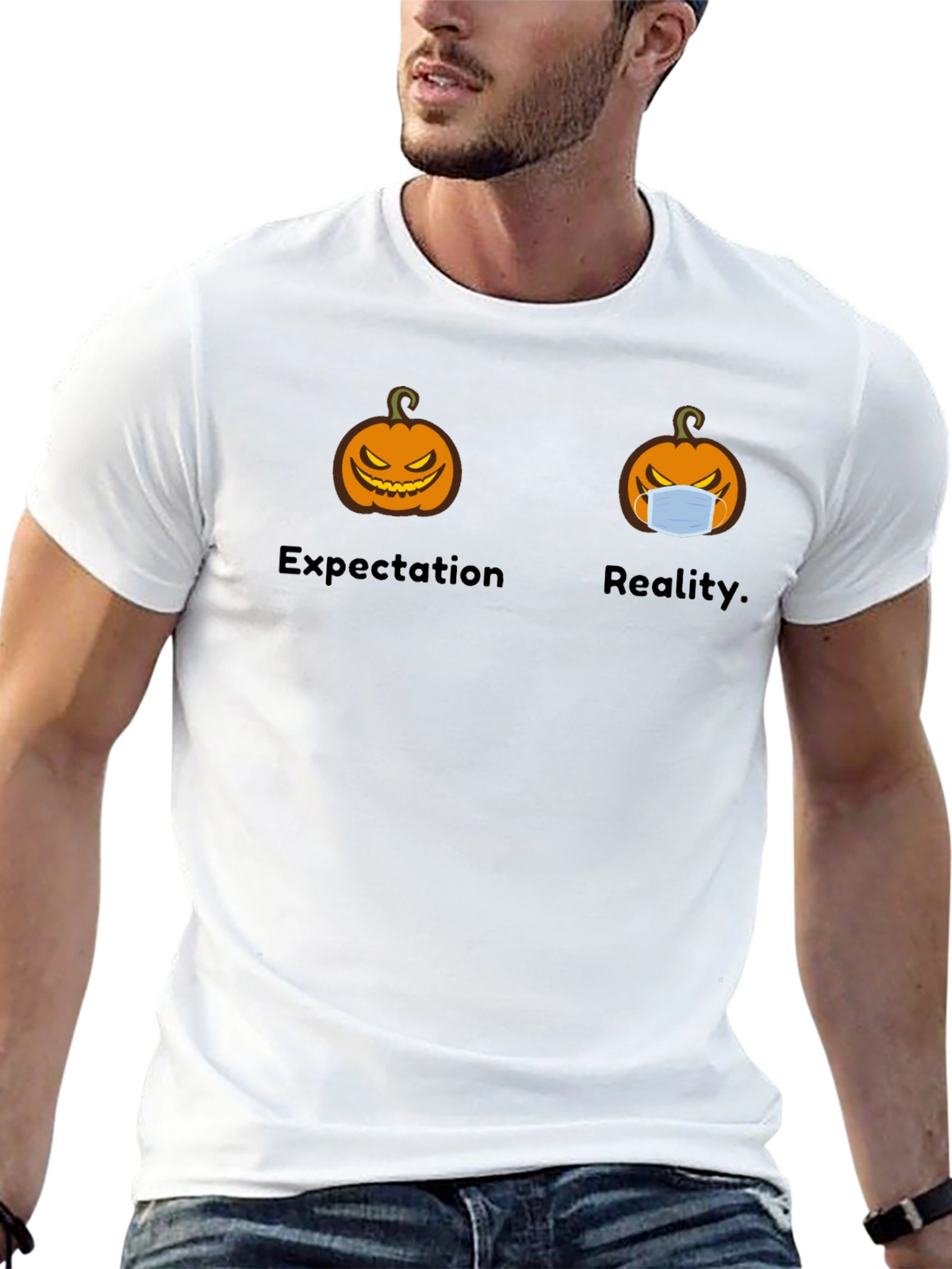 Halloween Expectation vs. Reality Graphic Tee