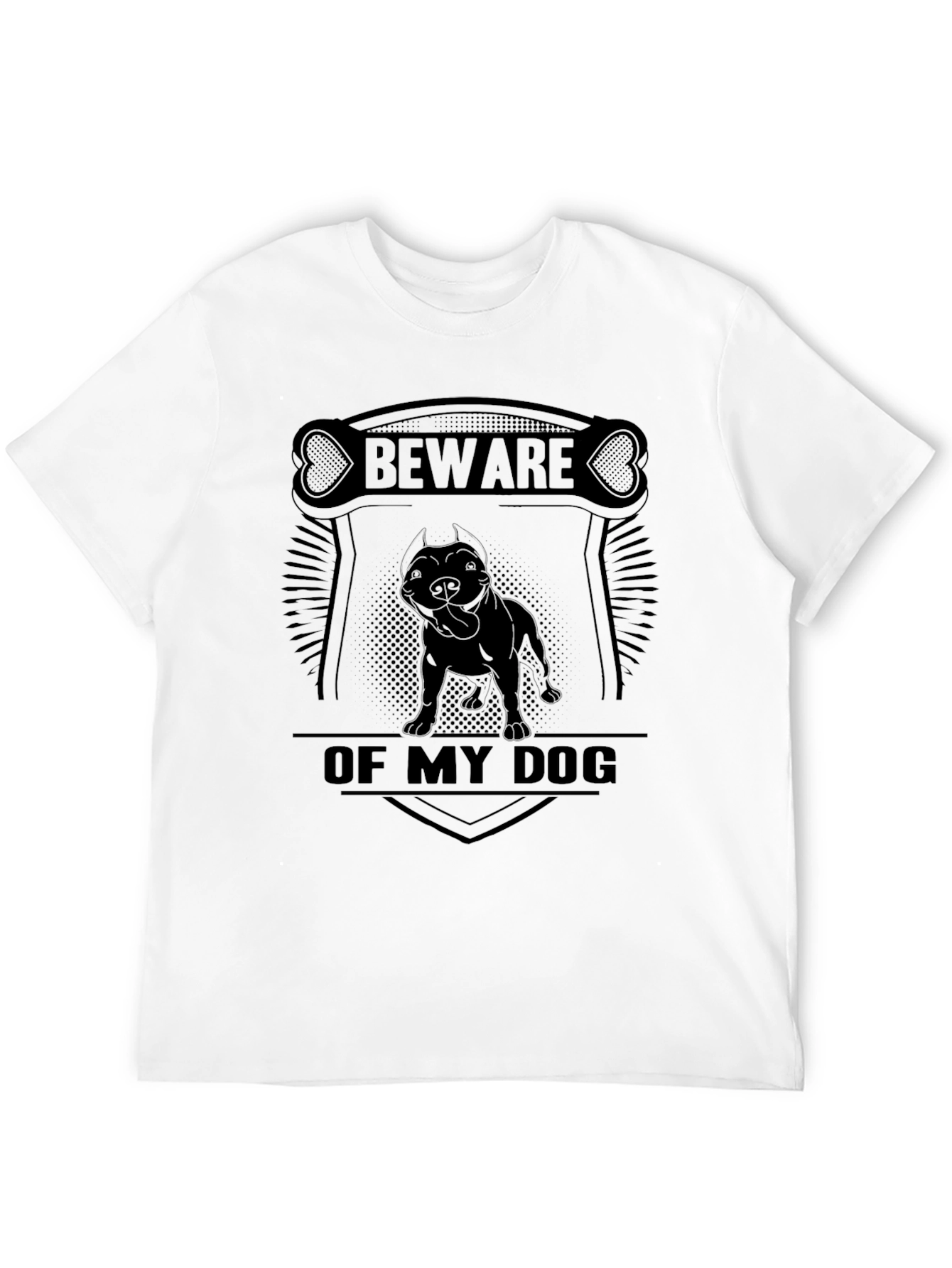 Beware of Dog T-Shirt Pitbull Graphic Tee