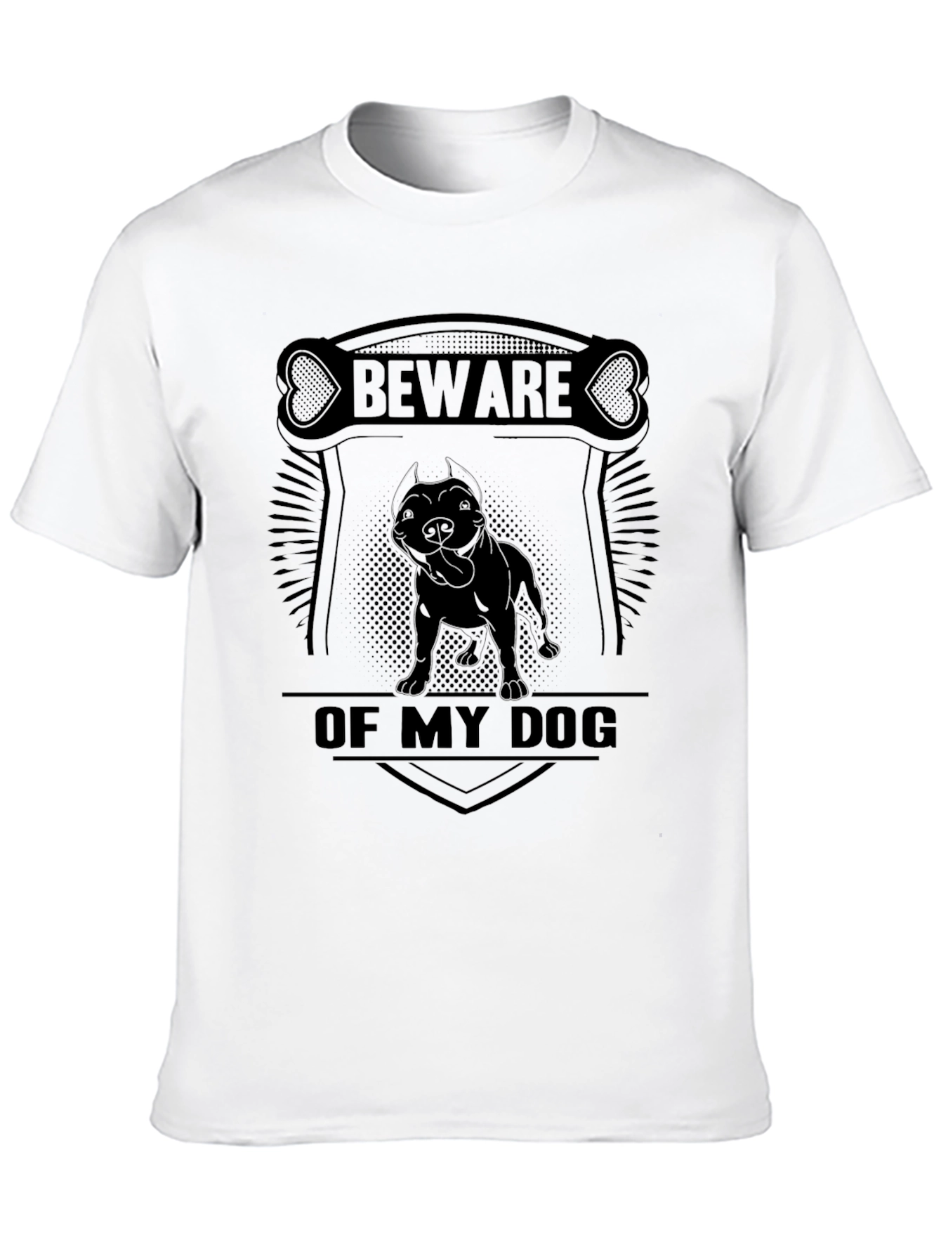 Beware of Dog T-Shirt Pitbull Graphic Tee